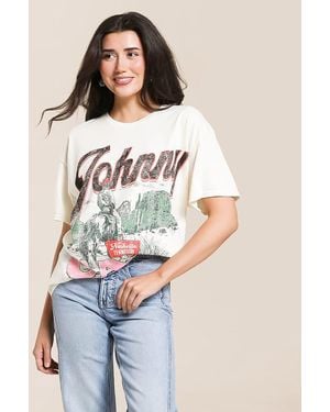 Merch Traffic Johnny Cash Oversized Band T-Shirt - White