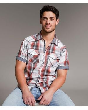 BKE Athletic Plaid Shirt - Brown