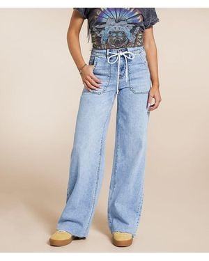 Flying Monkey High Rise Wide Leg Stretch Jean - Blue