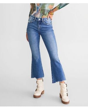 Flying Monkey Mid-Rise Cropped Flare Stretch Jean - Blue