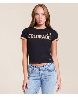 Hype and Vice Colorado Buffaloes Baby Cropped T-Shirt - Blue