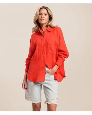 Z Supply The Perfect Airy Blouse - Red