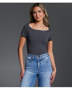 Buckle Black Boatneck Shaping & Smoothing Top - Blue