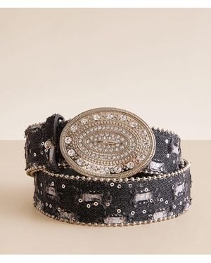 BKE Denim Glitz Belt - Black