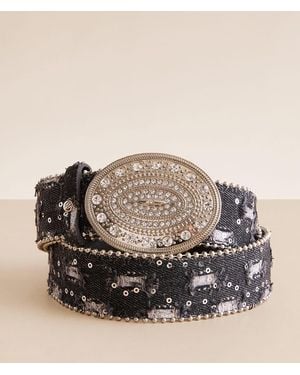 BKE Denim Glitz Belt - Black