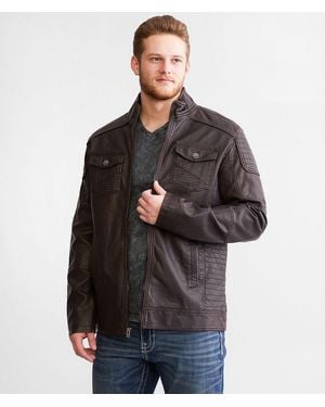Buckle Black Faux Leather Jacket - Black