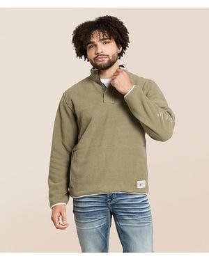 Hurley Debossed Blocked Quarter Snap Pullover - Natural