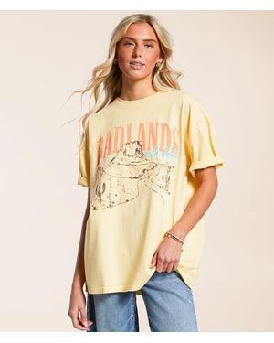 Modish Rebel Badlands Oversized T-Shirt - Natural