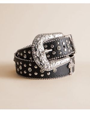 Sterling & Stitch Glitz Cross Belt - Black