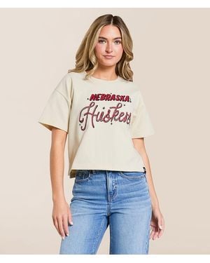 Gameday Social Nebraska Huskers Cropped T-Shirt - White