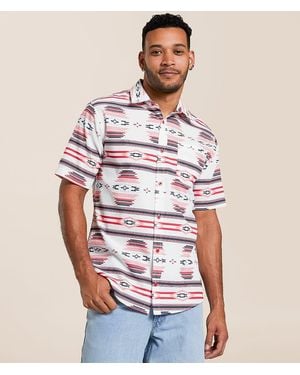 Departwest Seersucker Athletic Performance Stretch Shirt - Red
