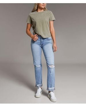 BKE Payton Cropped Straight Stretch Jean - Blue