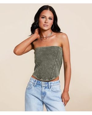 Gilded Intent Washed Tube Top - Green