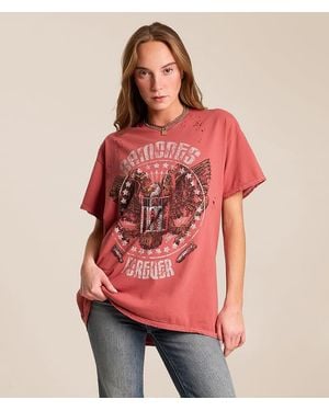 Merch Traffic The Ramones Oversized Band T-Shirt - Red