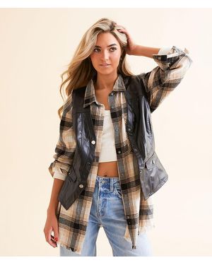 Willow & Root Faux Leather Vest - Black