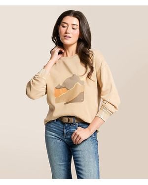 LIV OUTDOOR Abstract Landscape Oversized Pullover - Blue
