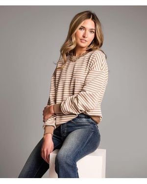 BKE Striped Knit Pullover - Brown