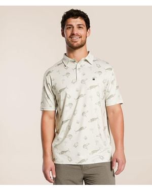 Flomotion Whiskey Wahoo Performance Polo - Natural