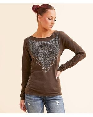 Affliction Celtic Heart T-Shirt - Brown