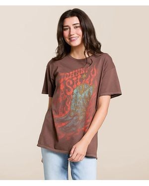 Merch Traffic Johnny Cash Oversized Band T-Shirt - Brown