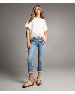 BKE Stella Cuffed Stretch Capri Jean - Blue