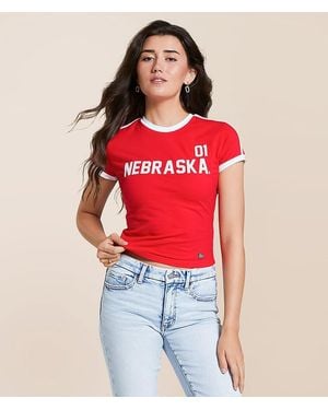 Hype and Vice Nebraska Huskers Baby Cropped T-Shirt - Red