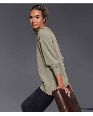 Buckle Black Ribbed Pullover - Gray