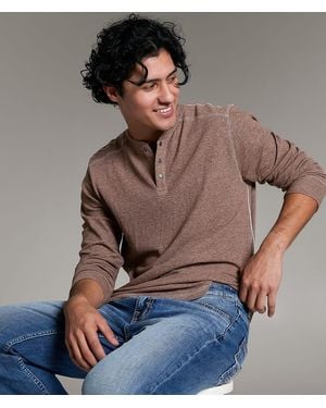 BKE Ottoman Snap Henley - Gray