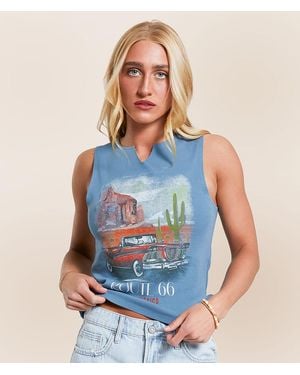 Modish Rebel Route 66 Tank Top - Blue