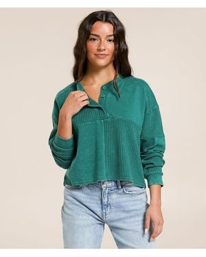 FITZ + EDDI Pieced Henley - Green