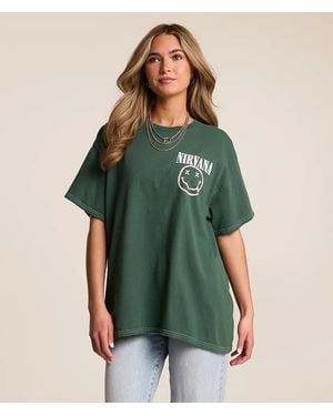 Merch Traffic Nirvana Oversized Band T-Shirt - Green