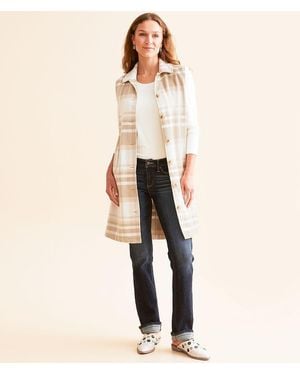 Open SZN Plaid Tunic Vest - Natural