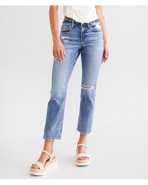 Flying Monkey Mid-Rise Cropped Straight Stretch Jean - Blue