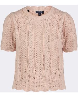 Buffalo David Bitton Buffalo Jeans Posey Short Sleeve Crochet Knit Sweater - Pink