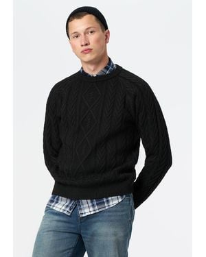 Buffalo David Bitton Buffalo Jeans Walder Relaxed Cable Knit Sweater - Black