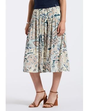 Buffalo David Bitton Buffalo Jeans Lupita Printed Tiered Midi Skirt - White