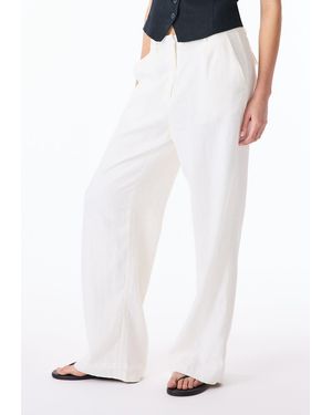 Buffalo David Bitton Buffalo Jeans Adelina Linen Blend Wide Leg Pants - White