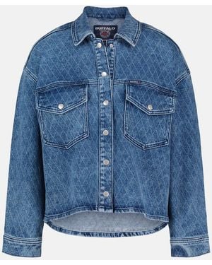 Buffalo David Bitton Buffalo Jeans Tessa Boxy Denim Jacket, Sanded And Contrasted - Blue