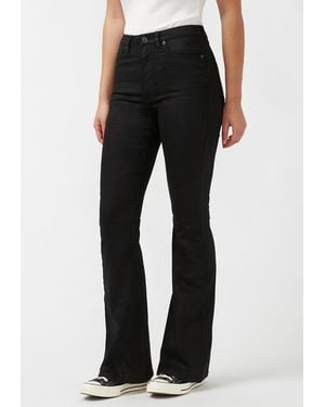 Buffalo David Bitton Buffalo Jeans Joplin High Rise Flared Jeans, Coated Wash - Black