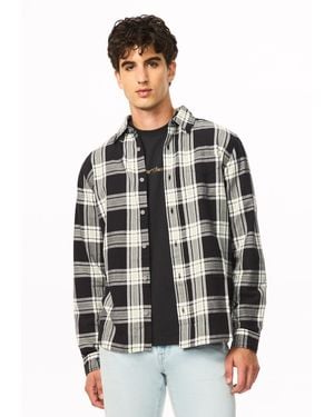 Buffalo David Bitton Buffalo Jeans Sago Long Sleeve Plaid Shirt - Gray
