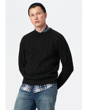 Buffalo David Bitton Buffalo Jeans Walder Relaxed Cable Knit Sweater - Black