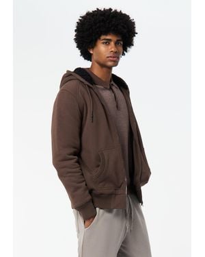 Buffalo David Bitton Buffalo Jeans Fasox Sherpa Lined Full-Zip Hoodie - Brown
