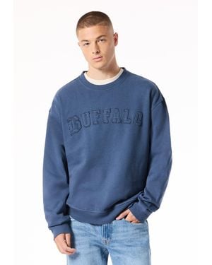 Buffalo David Bitton Buffalo Jeans Felice Vintage Wash Legends Fleece Crewneck - Blue