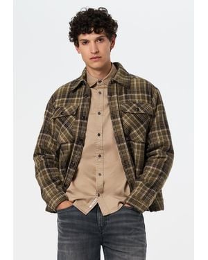 Buffalo David Bitton Buffalo Jeans Jaceko Sherpa Lined Plaid Shacket - Brown