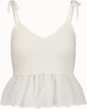 Buffalo David Bitton Buffalo Jeans Picabo Textured Knit Peplum Top - White