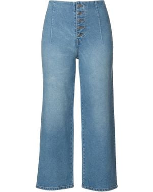 Buffalo David Bitton Buffalo Jeans Adela High Rise Cropped Jeans, Sanded Mid - Blue