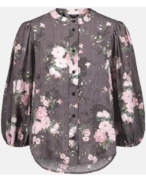 Buffalo David Bitton Buffalo Jeans Emilijah Puff Sleeve Floral Blouse - Gray