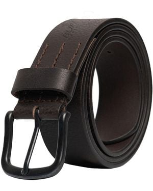 Buffalo David Bitton Buffalo Jeans Shrunken Full Grain Buffalo Leather Belt With Blackened Finish