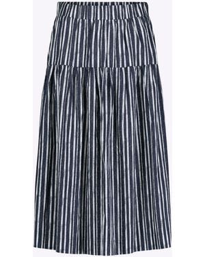 Buffalo David Bitton Buffalo Jeans Lupita Striped Tiered Midi Skirt - Blue