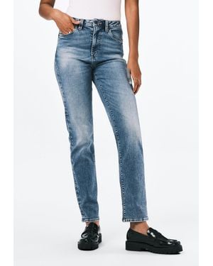 Buffalo David Bitton Buffalo Jeans Jayden High Rise Straight Jeans, Whiskered And Sanded - Blue